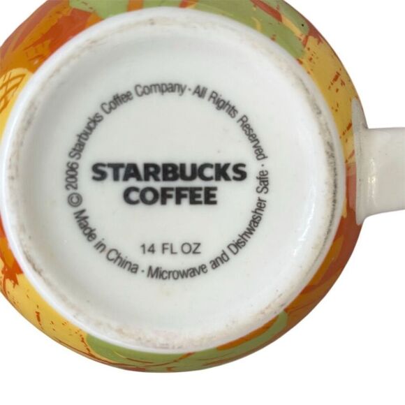 Starbucks 2006 Banana Leaf Tropical Coffee Mug 14oz Multicolor - Picture 5 of 5